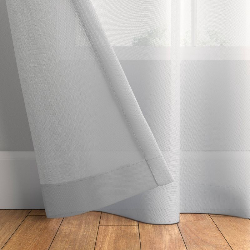 slide 3 of 3, 40"x63" Sheer Crinkle Window Curtain Panel White - Room Essentials™: Modern Polyester Rod Pocket, OEKO-TEX Certified, 1 ct