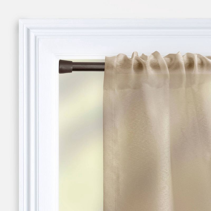slide 2 of 3, 28"-48" Round Spring Tension Curtain Rod Bronze - Room Essentials™, 1 ct