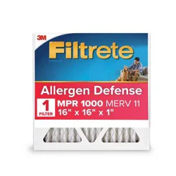 Filtrete 16"x16" Micro Allergen Air Control Filter: MERV 11 Electrostatic Furnace Filter, Captures Dust & Pollen