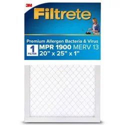 Filtrete 20''x25''x1'' Premium Allergen Bacteria and Virus Air Filter 1900 MPR: MERV 13 Electrostatic for Home Furnaces