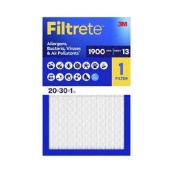 Filtrete 20"x30"x1" Allergens Bacteria Viruses & Air Pollutants MPR 1900 MERV 13 Electrostatic Pleated HVAC Furnace Air Filter