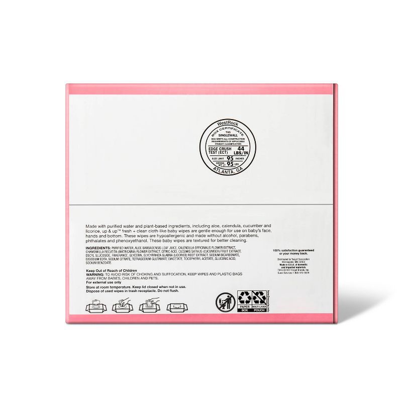 slide 8 of 10, Fresh & Clean Scented Baby Wipes - 500ct - up&up™, 500 ct