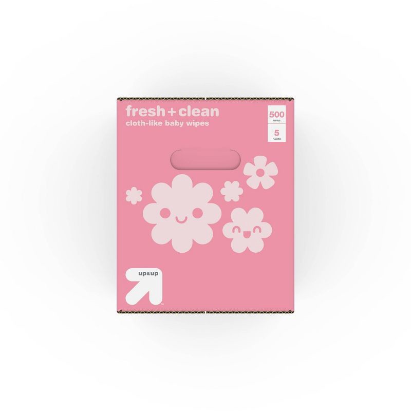 slide 6 of 10, Fresh & Clean Scented Baby Wipes - 500ct - up&up™, 500 ct