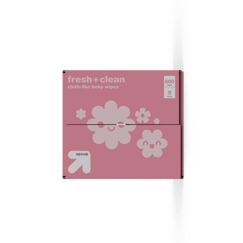 slide 7 of 10, Fresh & Clean Scented Baby Wipes - 500ct - up&up™, 500 ct