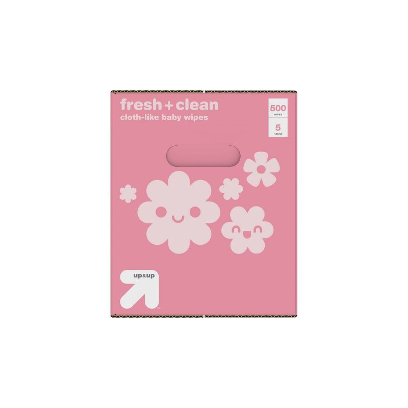 slide 4 of 10, Fresh & Clean Scented Baby Wipes - 500ct - up&up™, 500 ct