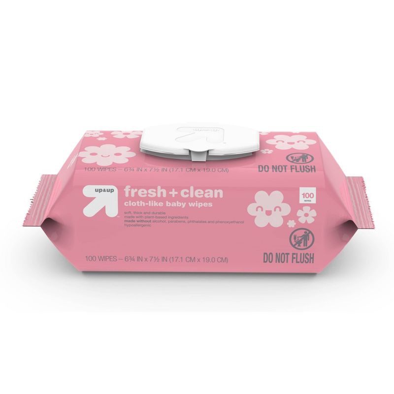 slide 10 of 10, Fresh & Clean Scented Baby Wipes - 500ct - up&up™, 500 ct