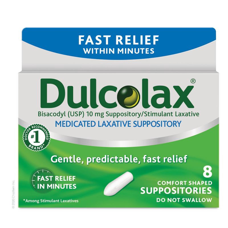 slide 1 of 7, Dulcolax Gentle and Predictable Fast Relief Laxative Suppositories - 8ct, 8 ct