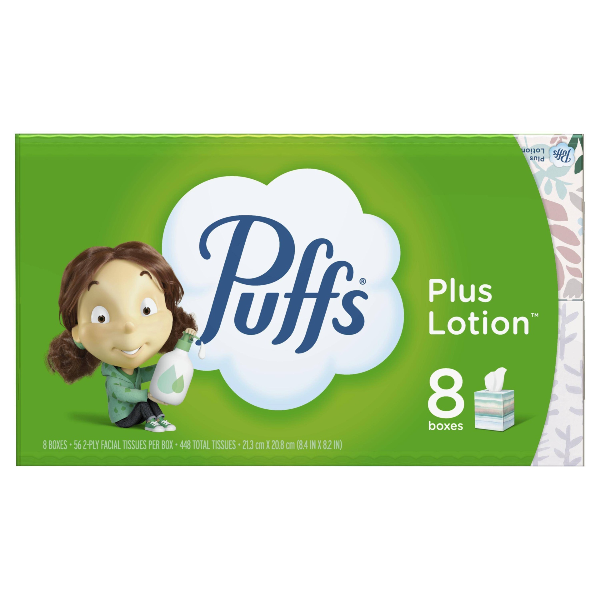 slide 1 of 4, Puffs Plus Lotion Facial Tissue, 8 ct