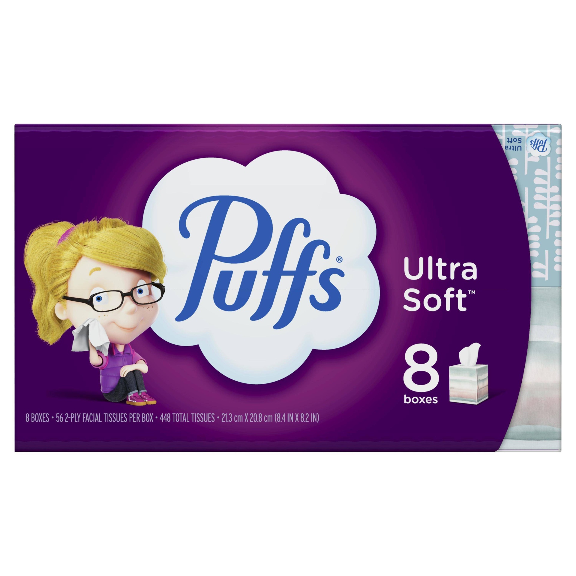 slide 1 of 4, Puffs Ultra Soft Facial Tissue, 8 pk; 52 ct