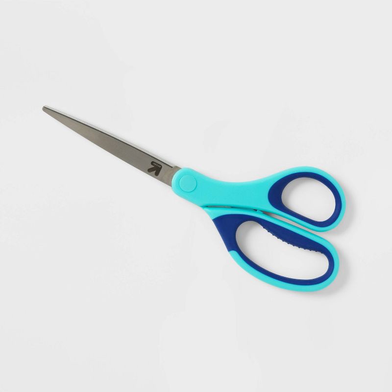 slide 3 of 3, 2ct 8" Home and Office Scissors - up&up™: School & Student Use, Black, Plastic, 3.6" Blade, Non-Powered Desk Tools, 2 ct