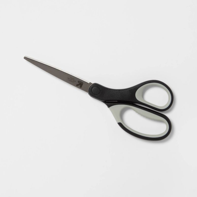 slide 3 of 5, 8" Home and Office Scissors - up&up™: Stainless Steel, Black, Adult School Scissors, Non-Powered Desk Tool, 1 ct
