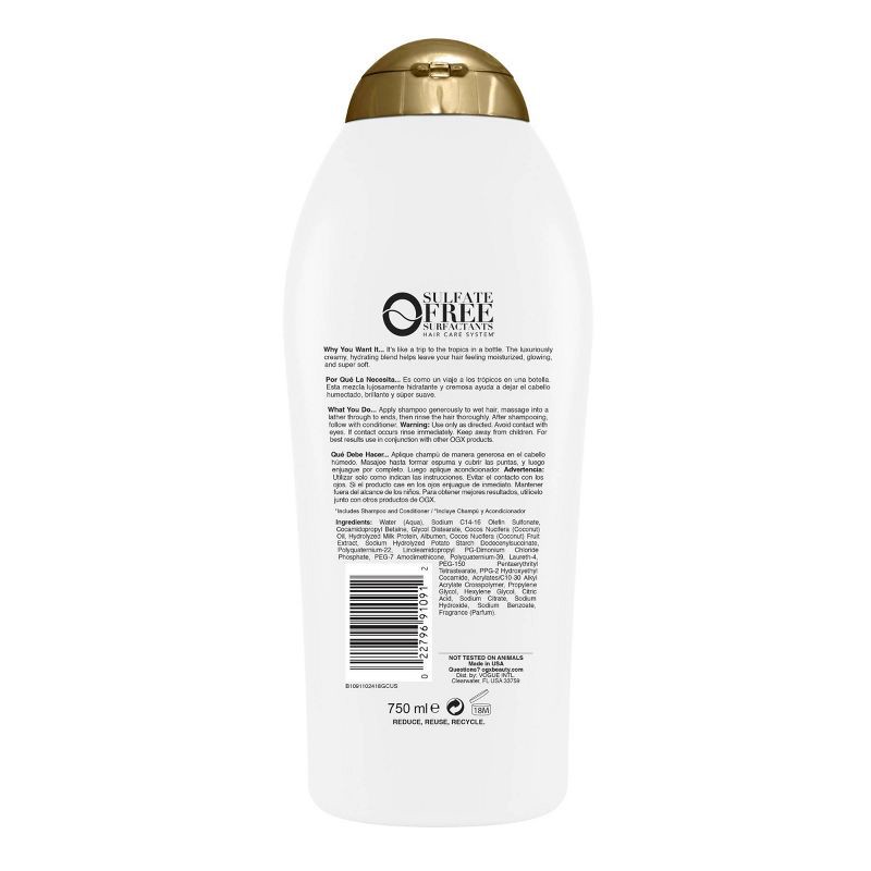 slide 2 of 9, OGX Nourishing Coconut Milk Moisturizing Shampoo for Strong & Healthy Hair - 25.4 fl oz, 25.4 fl oz