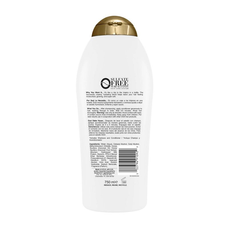 slide 2 of 10, OGX Nourishing Coconut Milk Salon Size Conditioner - 25.4 fl oz, 25.4 fl oz