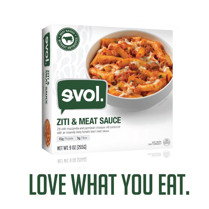 slide 4 of 5, Evol Frozen Ziti & Meat Sauce Pasta Bowl - 9oz, 9 oz