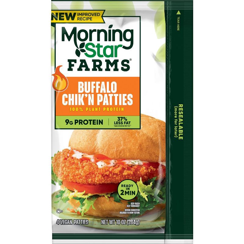 slide 2 of 6, Morningstar Farms Buffalo Frozen Chik Veggie Patties - 4ct/10oz, 4 ct; 10 oz