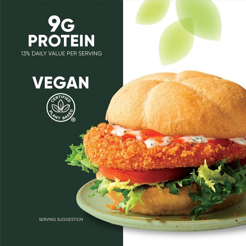 slide 3 of 7, MorningStar Farms Frozen Plant Based Chik'n Patties Buffalo - 10oz/4ct, 4 ct; 10 oz