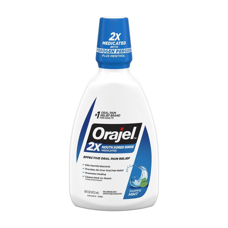 slide 1 of 8, Orajel Mouth Sores Antiseptic Rinse - 16 fl oz, 16 fl oz