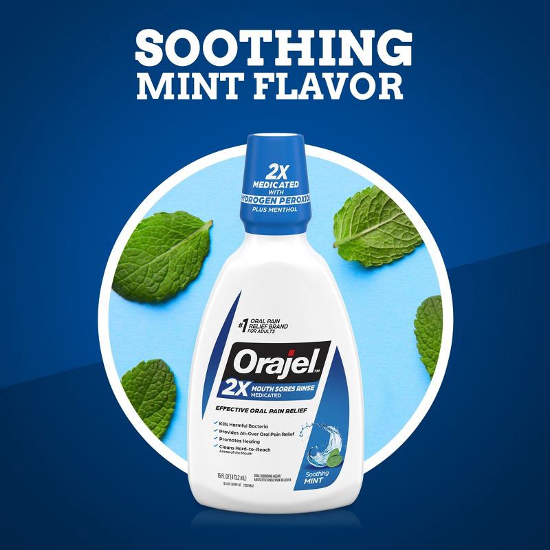 slide 6 of 8, Orajel Mouth Sores Antiseptic Rinse - 16 fl oz, 16 fl oz