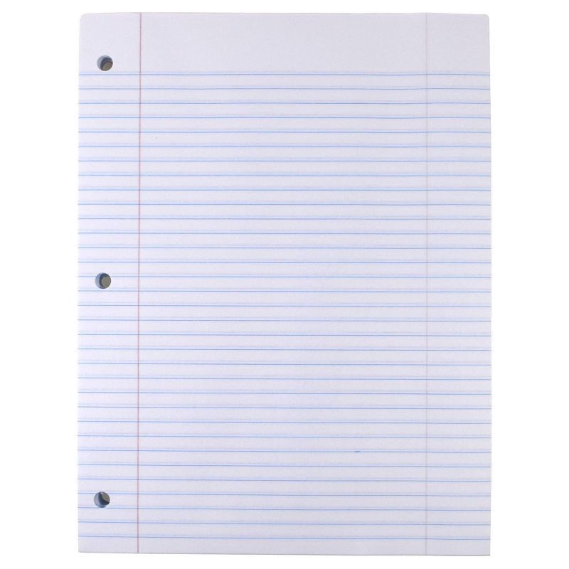 slide 2 of 3, Top Flight 175 Sheet Wide Ruled Filler Paper White: Loose Leaf, 10.5 x 8 Inches, Stationery, Ruled Pages, 175 sheets