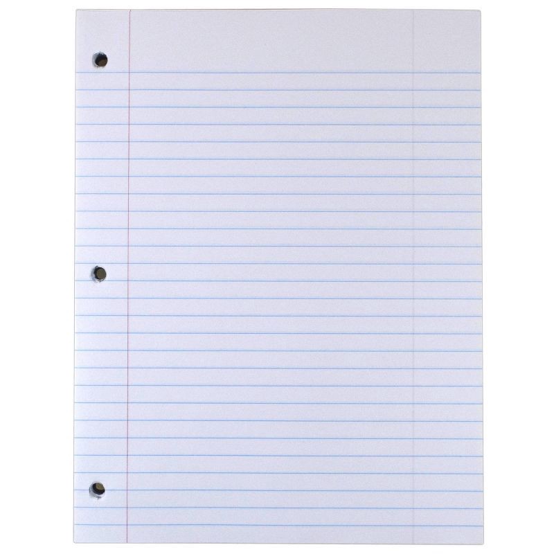 slide 2 of 3, Top Flight 175 Sheet College Ruled Filler Paper White: Loose Leaf, 10.5 x 8 Inches, Stationery, Ruled Page, 175 sheets