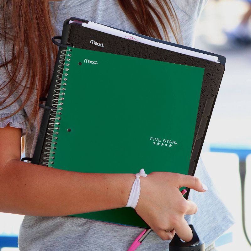 slide 8 of 9, Five Star 1 Subject 100pg Wide Ruled Spiral Notebook (Colors May Vary): Perforated, Bleed-Resistant, 3 Hole Punched, 1 ct