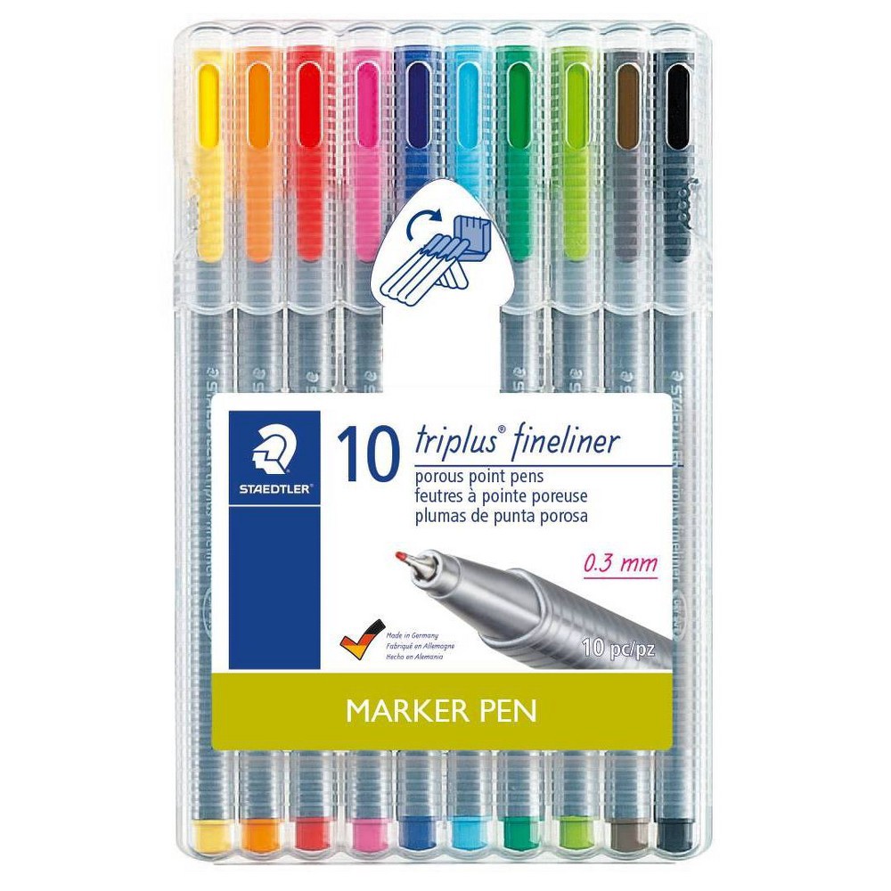 slide 5 of 5, 10pk Felt tip Marker Pen Multicolor - Staedtler, 10 ct