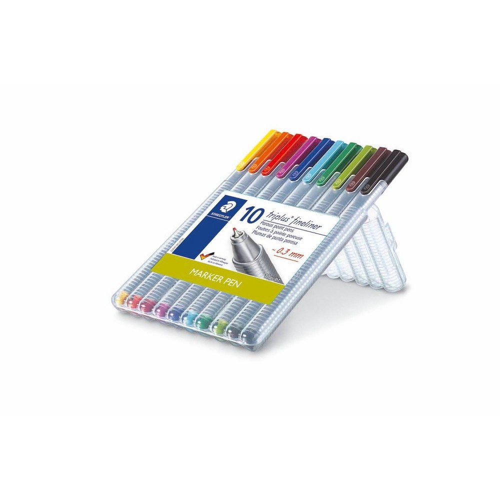slide 4 of 5, 10pk Felt tip Marker Pen Multicolor - Staedtler, 10 ct