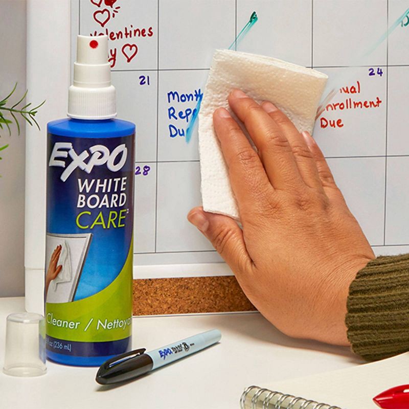 slide 5 of 5, Expo White Board Care 8oz Dry Erase Board Cleaner: Clear Presentation Board Cleaning Fluid, Expo Spray, 8 oz