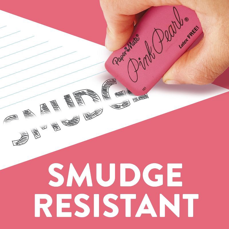 slide 3 of 7, Paper Mate 3pk Pencil Erasers Pink Pearl, 3 ct
