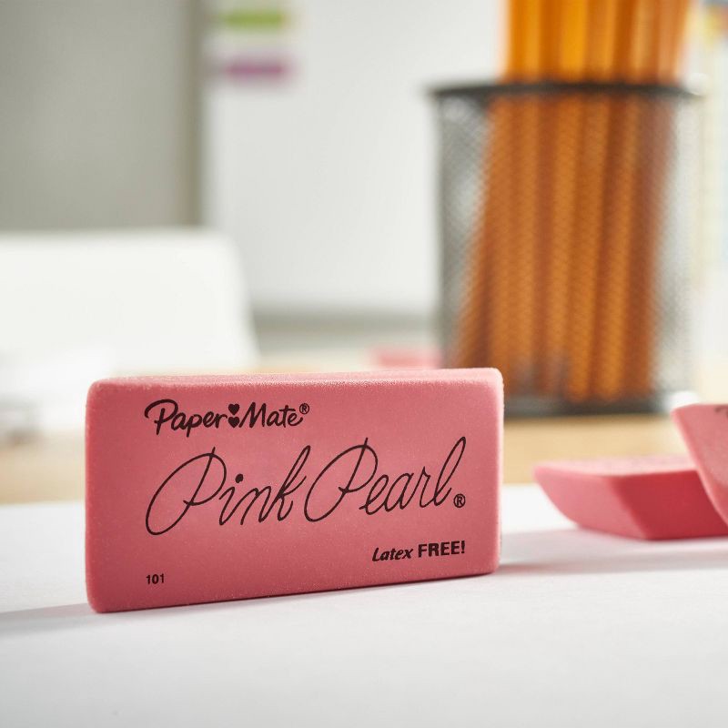 slide 5 of 7, Paper Mate 3pk Pencil Erasers Pink Pearl, 3 ct