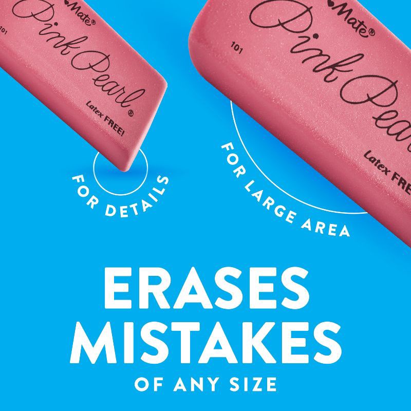 slide 6 of 7, Paper Mate 3pk Pencil Erasers Pink Pearl, 3 ct