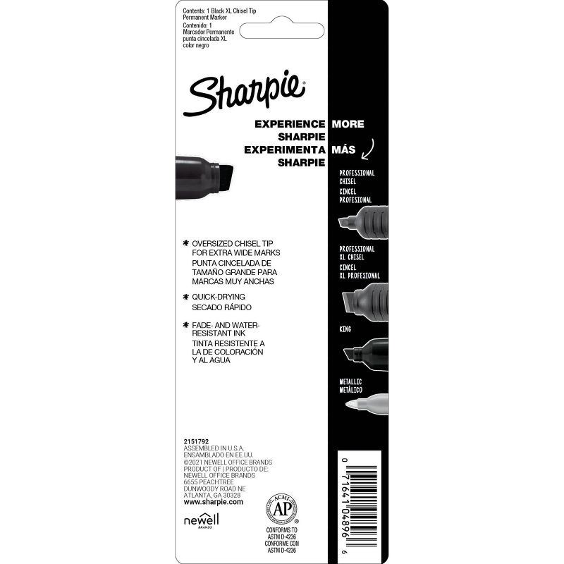 slide 5 of 5, Sharpie Permanent Marker Chisel Tip Black, 1 ct