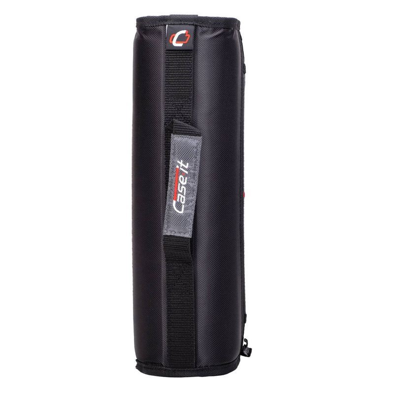 slide 2 of 6, Case-it 3" Nylon Round Ring Zip Binder with Internal/External Pockets Black: Zipper Binder, 575 Sheet Capacity, 8 Pockets, 575 sheets