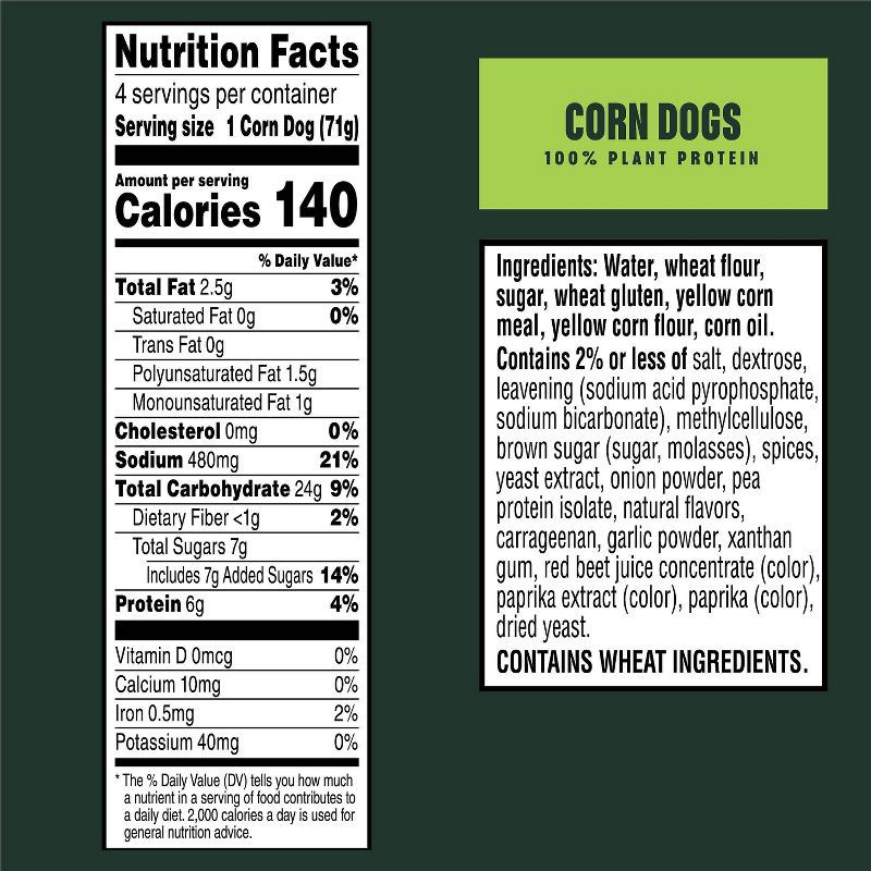 slide 2 of 7, MorningStar Farms Frozen Plant Based Vegan Corn Dogs Original - 10oz/4ct, 4 ct; 10 oz