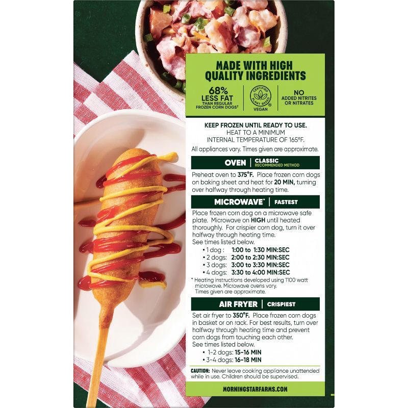 slide 5 of 5, Morningstar Farms Vegan Frozen Veggie Classics Corn Dogs - 10oz/4ct, 4 ct; 10 oz