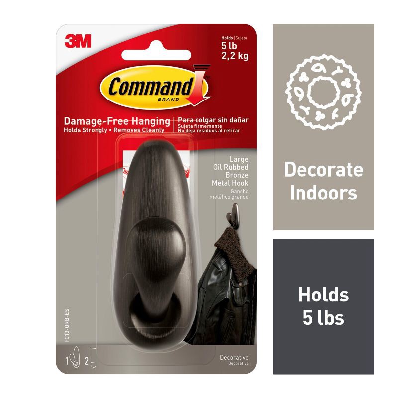 slide 1 of 10, Command Large Forever Classic Hook Oil Rubbed Bronze, 1 ct