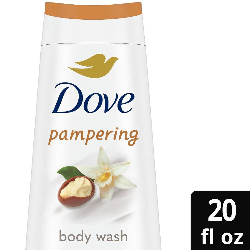 slide 1 of 9, Dove Beauty Dove Pampering Body Wash - Shea Butter & Vanilla - 20 fl oz, 20 fl oz