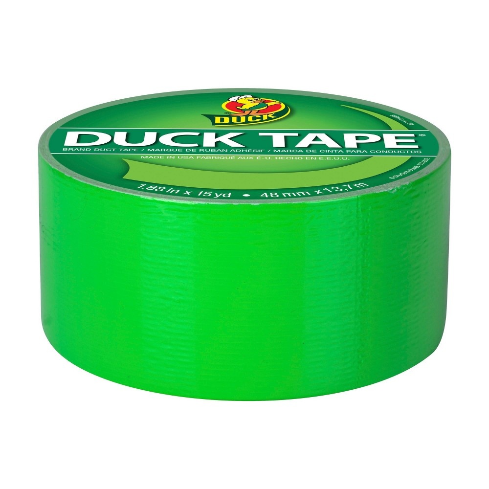 slide 2 of 6, Duck 1.88" x 15yd Duct Industrial Tape Neon Green, 1 ct