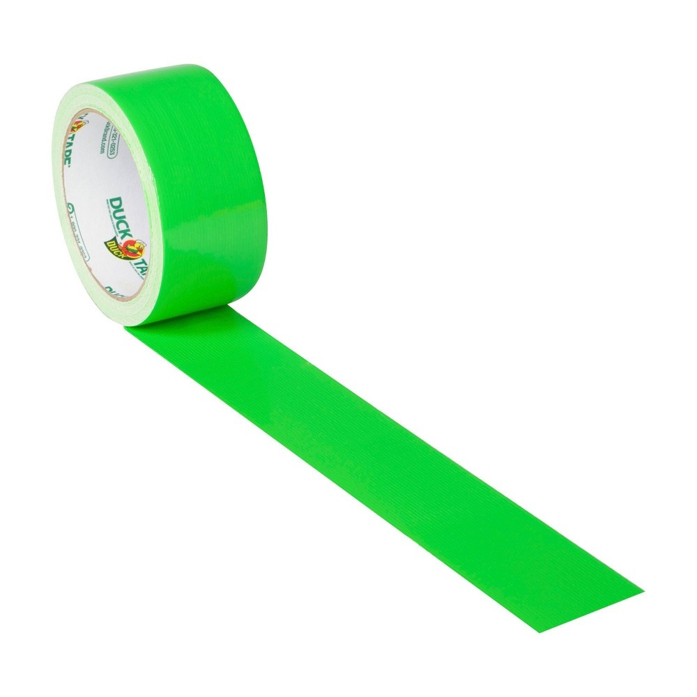 slide 3 of 6, Duck 1.88" x 15yd Duct Industrial Tape Neon Green, 1 ct