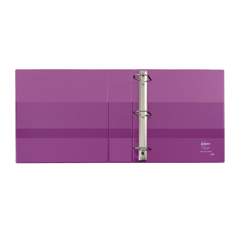 slide 3 of 4, Avery 2" One Touch EZD Rings 540 Sheet Capacity Heavy Duty View Binder - Purple: Polypropylene, 4 Pockets, Clear Cover, 540 sheets