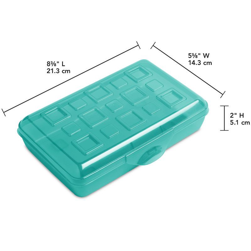 slide 2 of 7, Sterilite Pencil Box - Teal, 1 ct