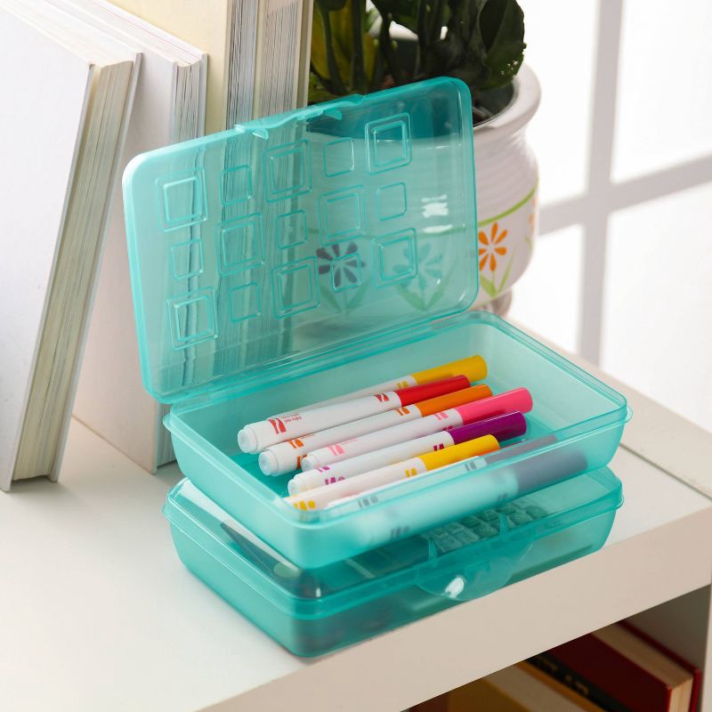 slide 4 of 7, Sterilite Pencil Box - Teal, 1 ct