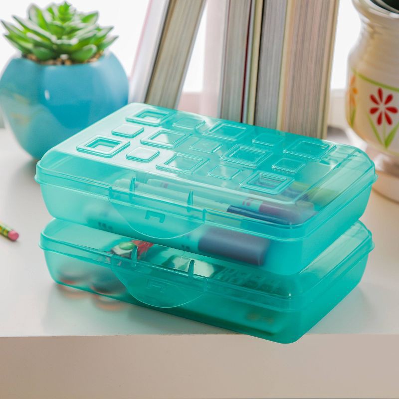 slide 5 of 7, Sterilite Pencil Box - Teal, 1 ct