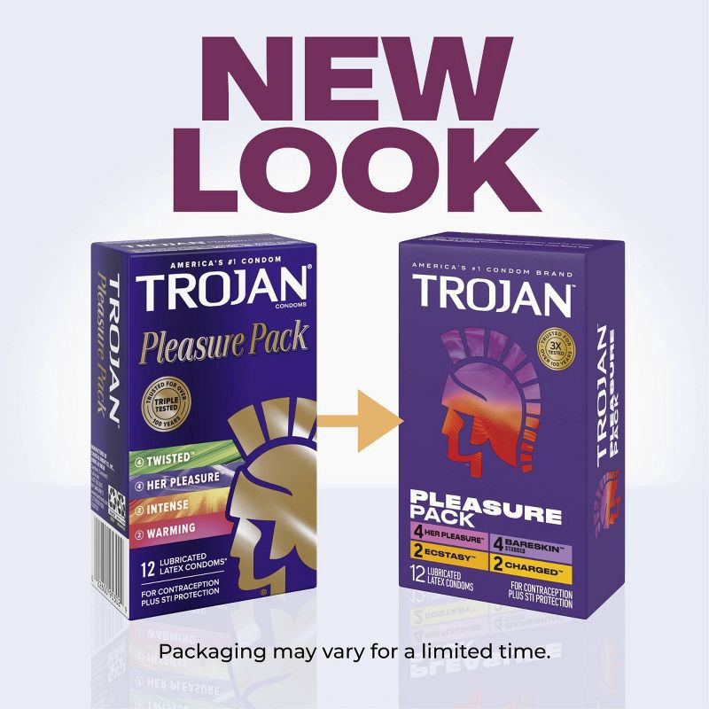 slide 3 of 10, Trojan Pleasure Pack Assorted Lubricated Condoms - 36ct, 36 ct