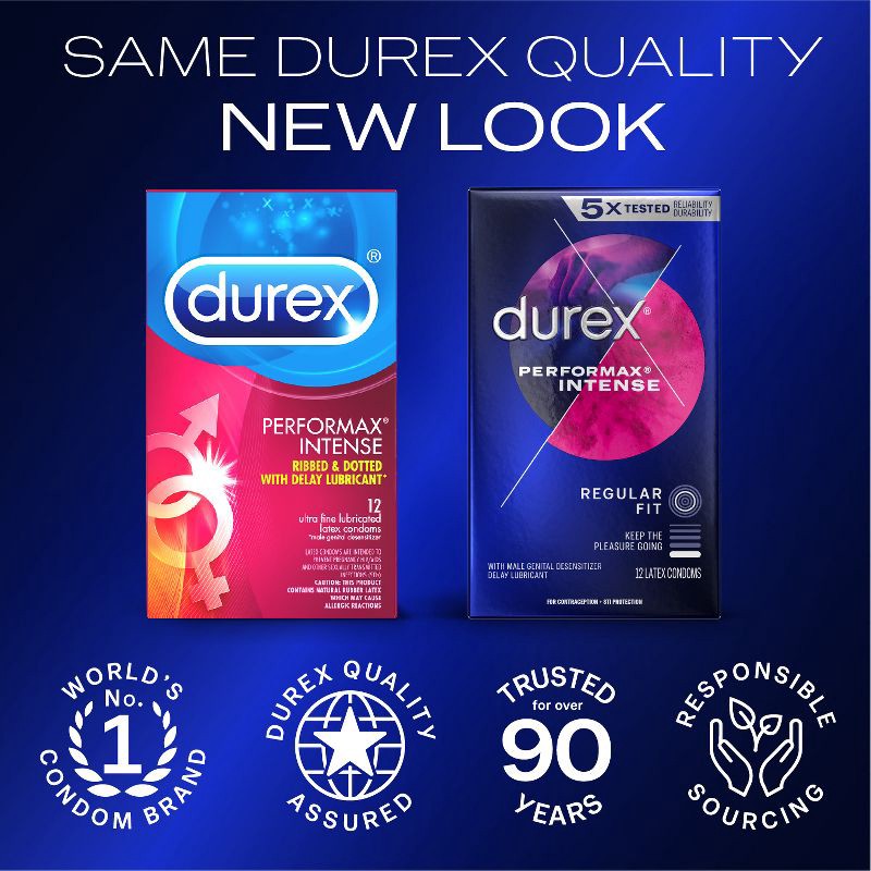 slide 9 of 13, Durex Performax Intense Ultra Thin Lube Condoms - 12ct, 12 ct