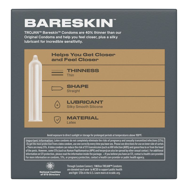 slide 2 of 10, Trojan Bareskin Thin Premium Lubricated Condoms - 24ct, 24 ct