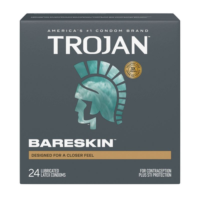 slide 1 of 10, Trojan Bareskin Thin Premium Lubricated Condoms - 24ct, 24 ct