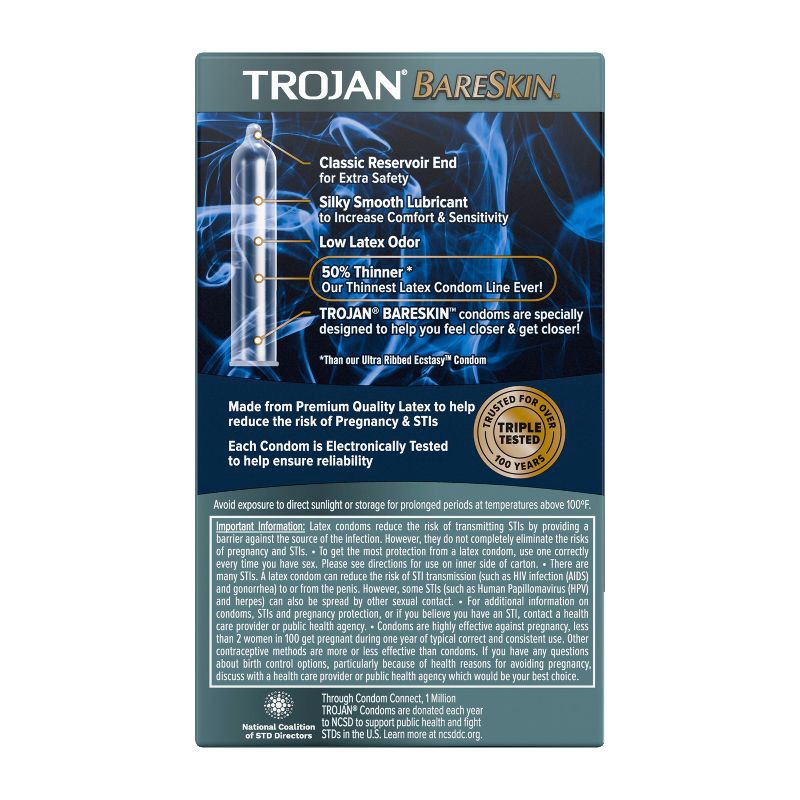 slide 2 of 8, Trojan Bareskin Lubricated Condoms - 10ct, 10 ct