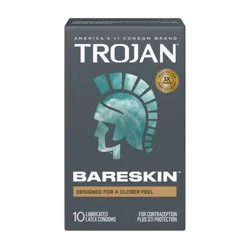 Trojan Bareskin Lubricated Condoms - 10ct