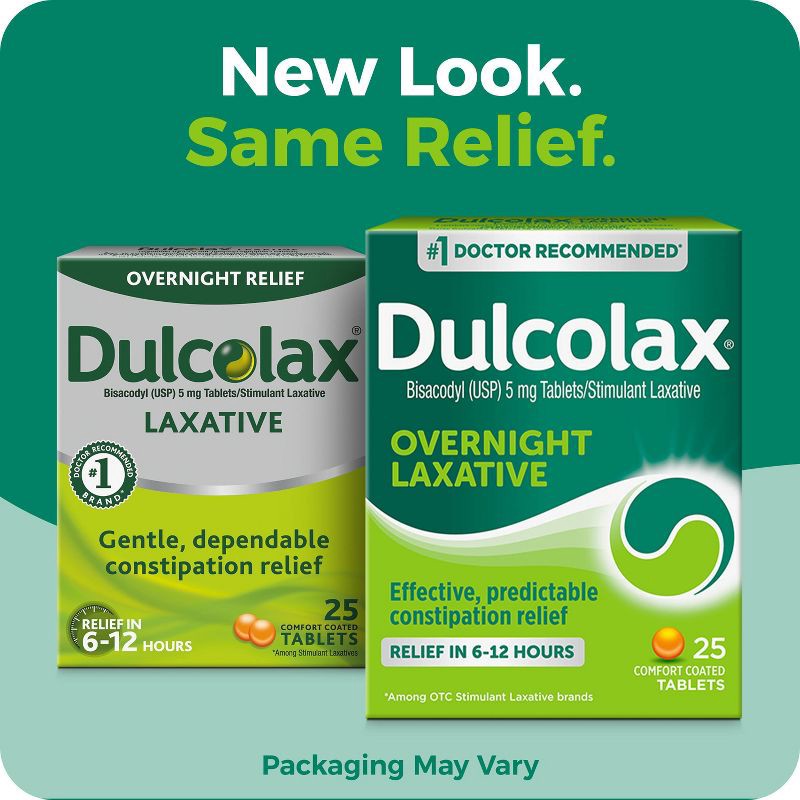 slide 3 of 11, Dulcolax Gentle and Predictable Overnight Relief Laxative Tablets - 25ct, 25 ct